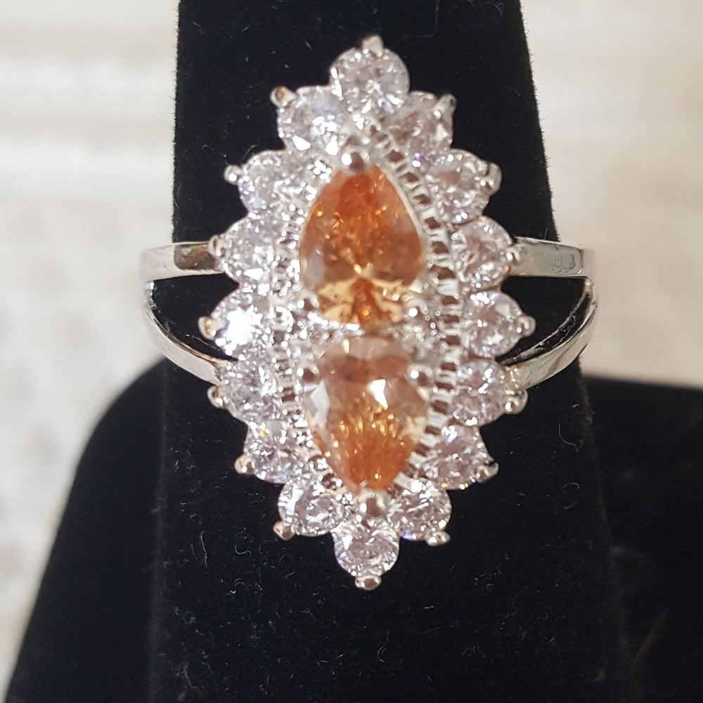 Size 9 Sterling Silver Topaz ring